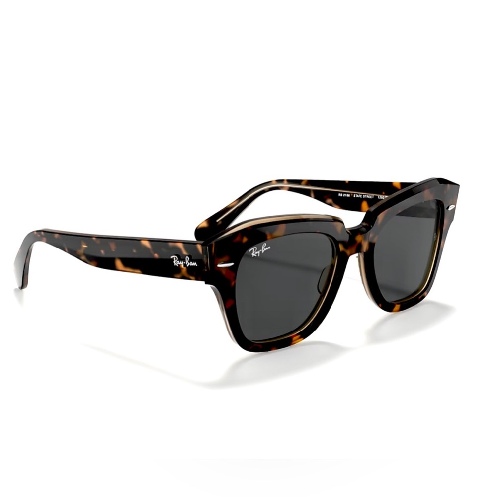 Ray-Ban State Street Women’s Fashion Sunglasses RB2186 Brown Tortoise Smoke 350 - Picture 5 of 8
